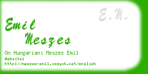 emil meszes business card